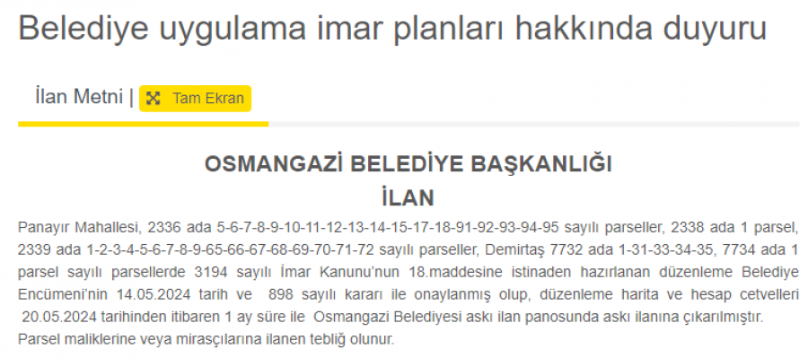 bursada osmangazi belediyesi imar planlarini duyurdu 1 IWPGN58q