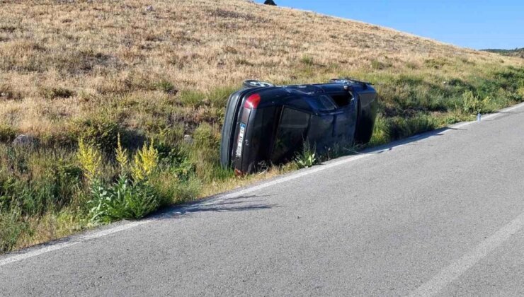 Afyonkarahisar’da Frig Vadisi’nde Araç Devrildi