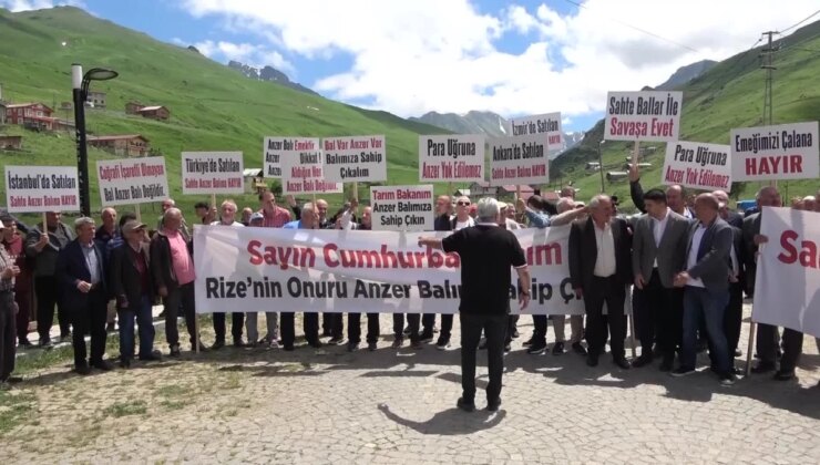 Anzer Balı Üreticileri Sahte Bal Satışlarını Protesto Etti