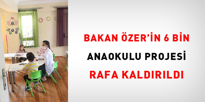 Bakan Özer’in 6 Bin Anaokulu Projesi Rafa Kaldırıldı