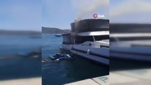 Bebek'te yat yangını: Kova ile müdahale ederek söndürmeye çalıştı