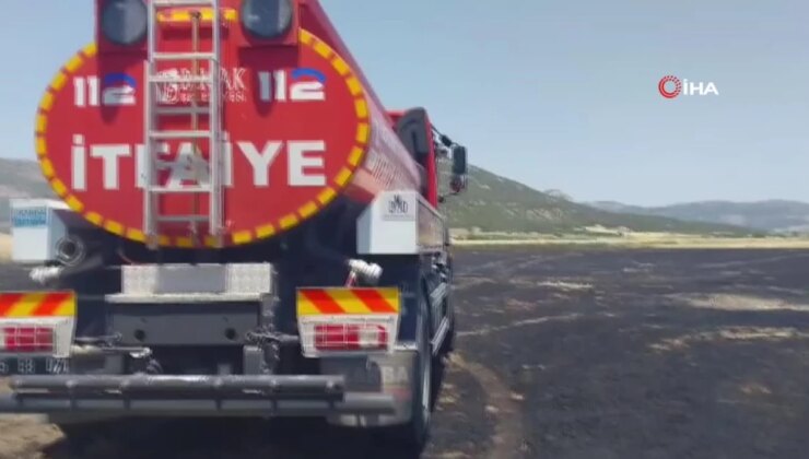 Burdur’da Balya Makinesinden Çıkan Yangında 9 Dekar Arazi Kül Oldu