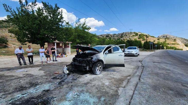 Burdur’da Seyir Halindeki Araç Cayır Cayır Yandı