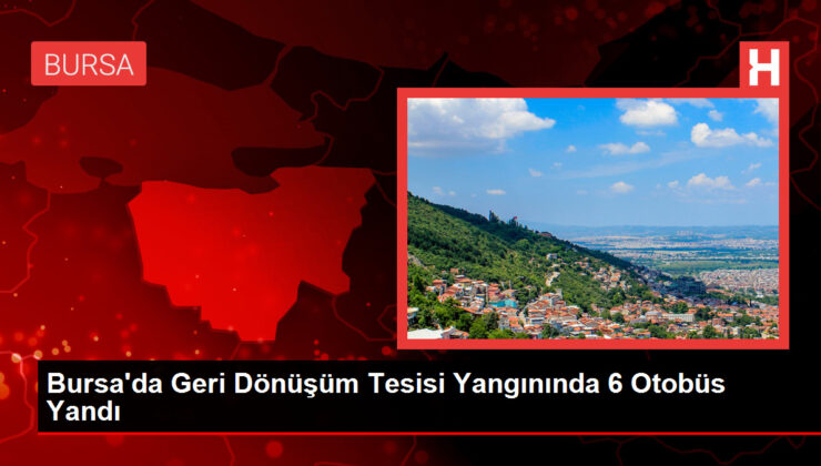 Bursa’da Geri Dönüşüm Tesisi Yangınında 6 Otobüs Yandı