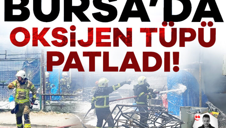 Bursa’da Oksijen Tüpü Patlayan Hurdalıkta Yangın!