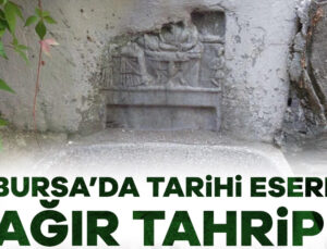Bursa’da Roma Devri’nden Kalan Mezar Kabartmasına Musluk Takıldı!
