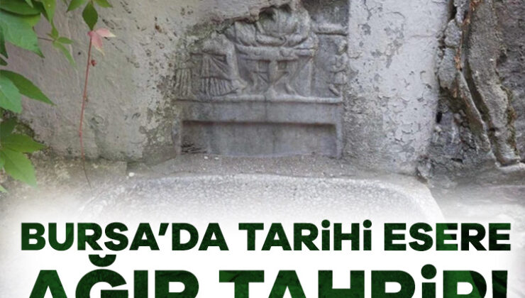 Bursa’da Roma Devri’nden Kalan Mezar Kabartmasına Musluk Takıldı!