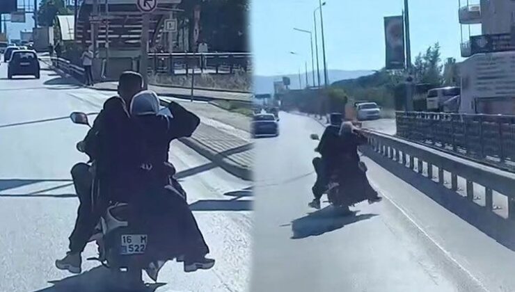 Bursa’da Trafikte “Pes” Dedirten Yolculuk! 5 Kişi Motosiklete Bindiler