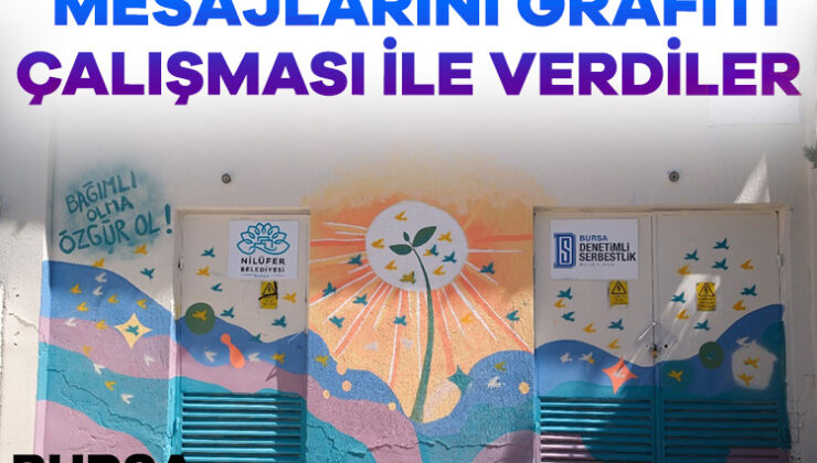 Bursa’da Yükümlülerden Özgürlüğü Temsil Eden ‘Güvercin’ Temalı Grafiti Çalışması