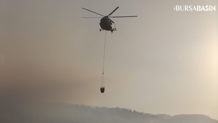 Büyükorhan’daki Orman Yangını Dronla Görüntülendi