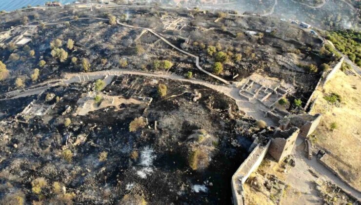 Çanakkale’de Çıkan Orman Yangınında Assos Ören Yeri ve Athena Tapınağı Zarar Gördü