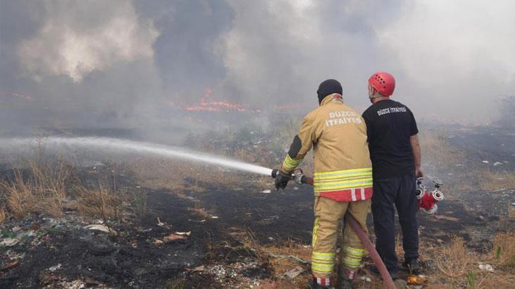 Düzce’de 25 Dönümlük Alanda Korkutan Yangın Çıktı