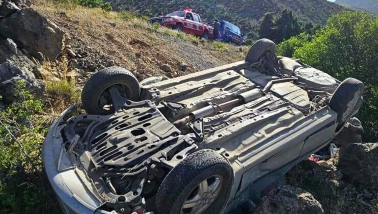 Erzincan’ın Kemaliye İlçesinde Otomobil Şarampole Uçtu, Sürücü Yaralandı