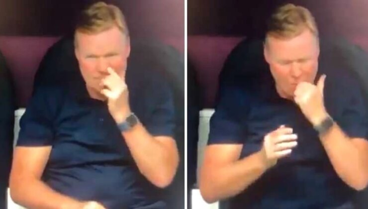 Hollanda Teknik Yöneticisi Ronald Koeman, Burnunu Karıştırıp Sümüğünü Yedi