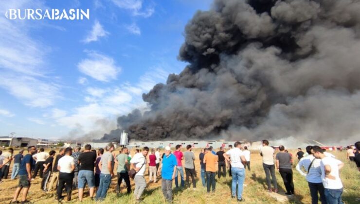 İnegöl’de Fabrika’da Korkutan Yangın! Havadan Müdahale Edilecek – Video