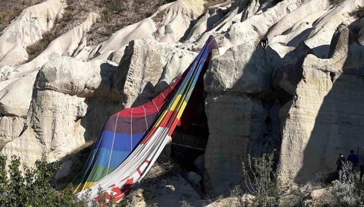 Kapadokya’da Sıcak Hava Balonu Ters Rüzgara Yakalandı