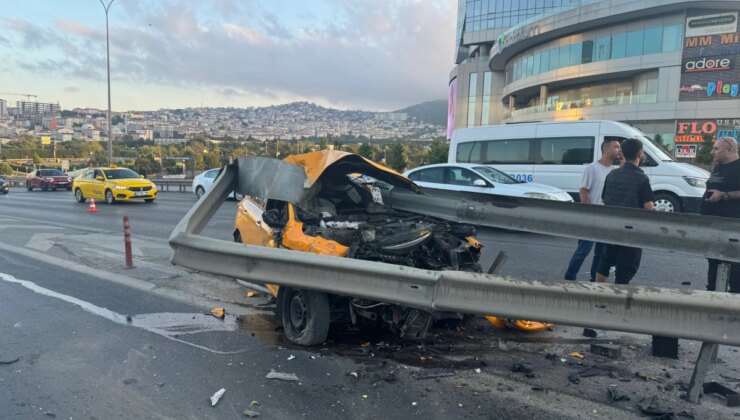 Kartal’da Taksi Kaza Yaptı, Sürücü Hafif Yaralandı