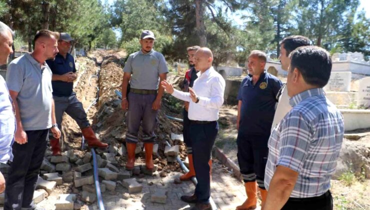 Kırıkkale Belediyesi Yuva Mezarlığı’ndaki Su Çizgilerini Yeniledi