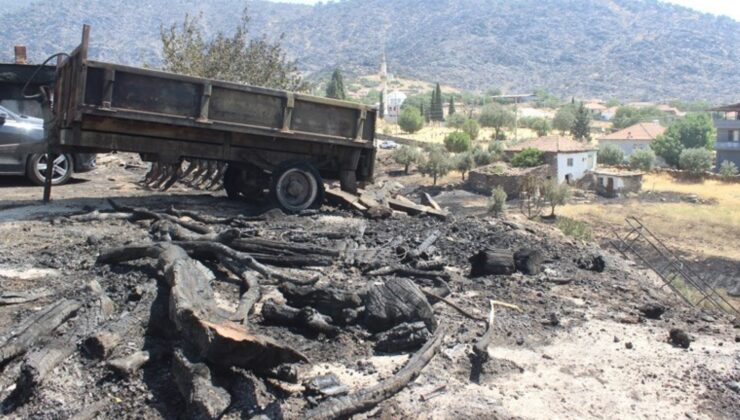 Manisa’daki Yangının Bilançosu: 4 Ev, 1 Ağıl, 2 Motosiklet, 1 Traktör, 1 İş Makinesi Kül Oldu