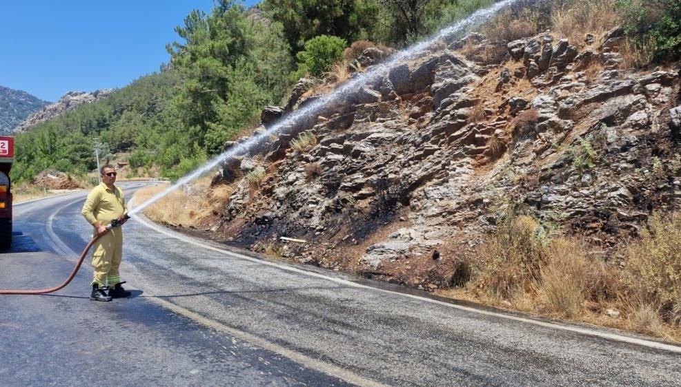 marmariste yol kenarinda baslayan yangin ekipleri alarma gecirdi 0 MXApce9I