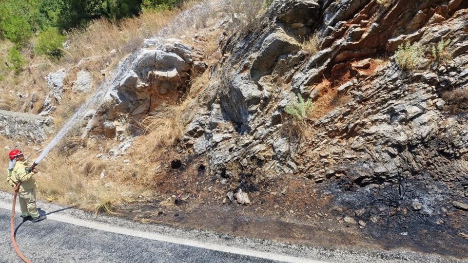 marmariste yol kenarinda baslayan yangin ekipleri alarma gecirdi 1 Zb4RbSaT