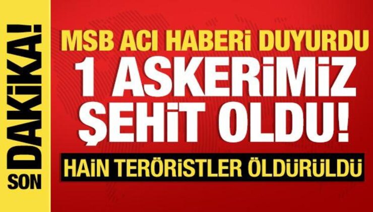 MSB Acı Haberi Duyurdu: 1 Askerimiz Şehit Oldu!