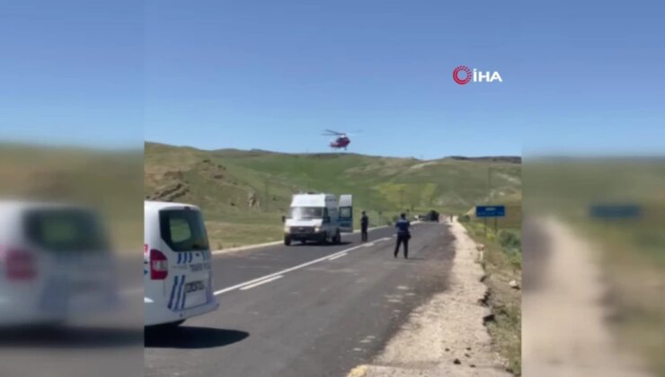 Tekman’da Otomobil Takla Attı, Yaralılar Ambulans Helikopterle Hastaneye Kaldırıldı