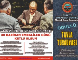 Tüed, Atatürk’ün Emekliliğinin 97. Yılı Anısına Ödüllü Tavla Turnuvası Düzenliyor