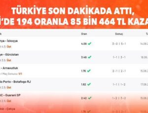 Türkiye Son Dakikada Attı, Misli’de 194 Oranla 85 Bin 464 TL Kazandı!