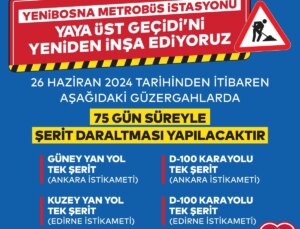 Yenibosna Metrobüs İstasyonu Yaya Üst Geçidi Yenileniyor