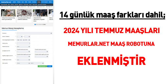 300 Unvan Bazında 2024 Yılı Temmuz Ayı Net Maaş ve Fiyatları