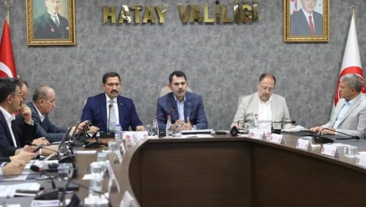 Bakan Kurum, Hatay’da Değerlendirme Toplantısına Katıldı