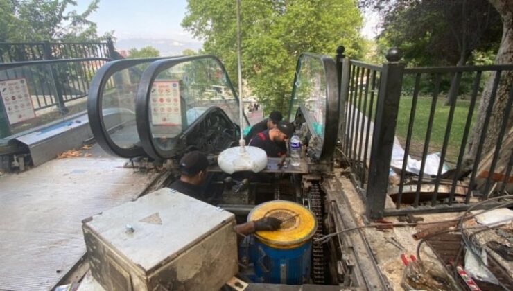 Balibey Han Yanındaki Yürüyen Merdivenlerde Çalışmalar Sürüyor