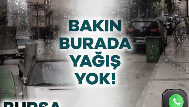 Bursa’da Sokağın İki Tarafında Yağan Yağmur Şaşırttı