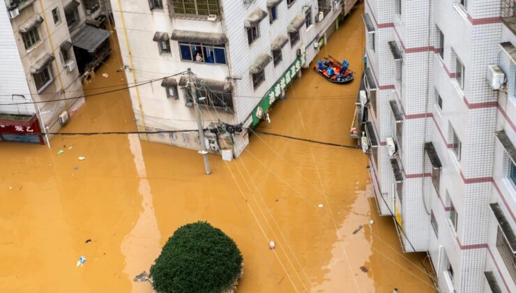 Çin’in Hunan Eyaletinde Sel Suları Çekilmeye Başladı