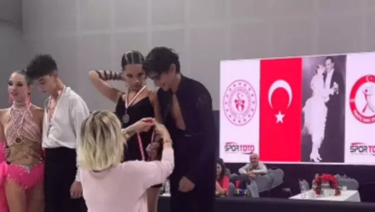 Dansta Birinci Oldu! Çağlar Ökten’in Oğluna Madalyayı Seda Sayan Taktı