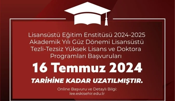 Estü Lisansüstü Eğitim Programlarının Başvuru Müddetini Uzattı