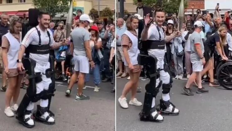 Fransız Paraplejik Atlet Kevin Piette, Robotik Dış İskeletle Olimpiyat Meşalesi’ni Taşıyarak Tarihe Geçti