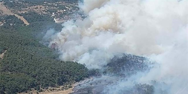 İzmir’de Çıkan Yangına TSK’ya Ait Helikopterler Destek Veriyor