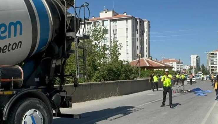 Konya’da Beton Mikseri Bisikletliye Çarptı