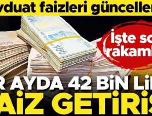 Mevduat Faizleri Güncellendi! İşte Son Sayılar… 1 Ayda 42 Bin Lira Net Faiz Getirisi