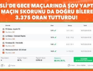 Misli’de 4 Maçın Skorunu da Doğru Bilerek 3.375 Oran Tutturdu!