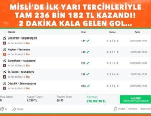 Misli’de İlk Yarı Tercihleriyle Tam 236 Bin 182 TL Kazandı! 2 Dakika Kala Gelen Gol…