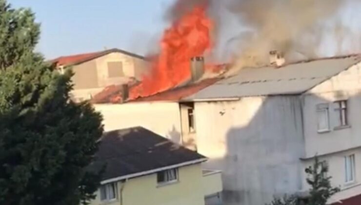 Pendik’te Korkutan Yangın! Çatısı Alevlere Teslim Oldu