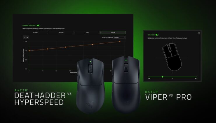 Razer Viper V3 Pro ve Deathadder V3 Hyperspeed, Fare Döndürme ve Dinamik Hassasiyet Özellikleri Kazandı