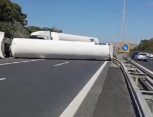 Tem’de Tanker Devrildi, İstanbul Tarafı Kapandı