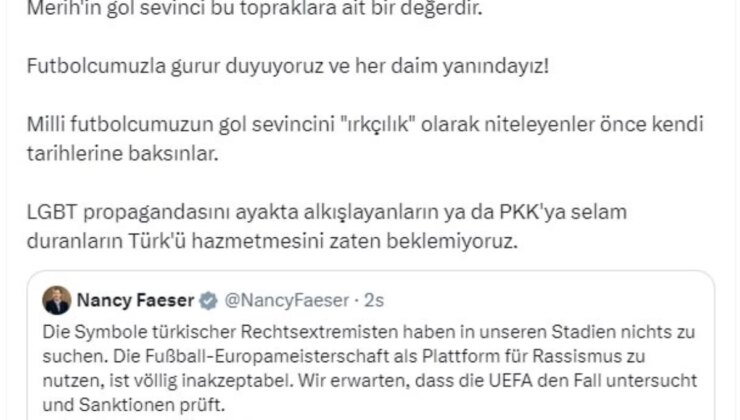 Varank, Almanya İçişleri Bakanı’nın Merih Demiral’a Yönelik Irkçılık Suçlamasına Tepki Gösterdi