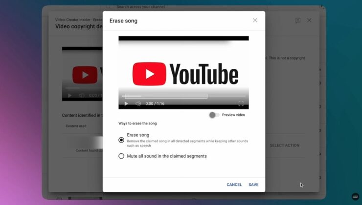 Youtube, Telif Hakkı ile Korunan Müzikleri Kaldırmak İçin Şarkıyı Sil Aracını Sundu