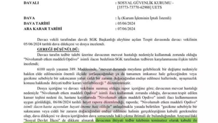 Böbrek Kanseri Hastasının İlacı Sgk Tarafından Ücretsiz Karşılanacak