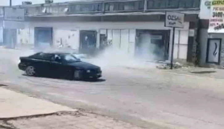 Drift Attı, Trafiği Böyle Tehlikeye Düşürdü